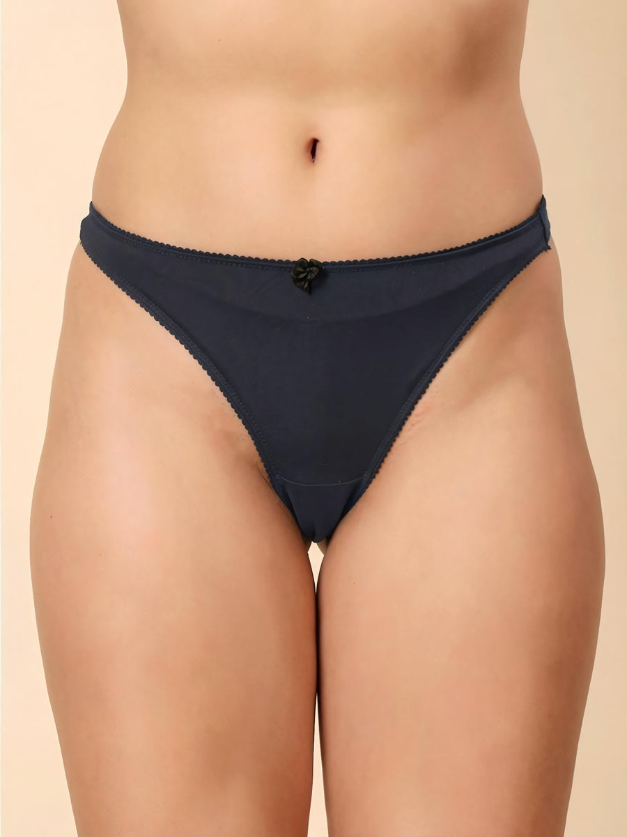 Women’s Brazilian Cotton Spandex Solid Low-Rise Thong
