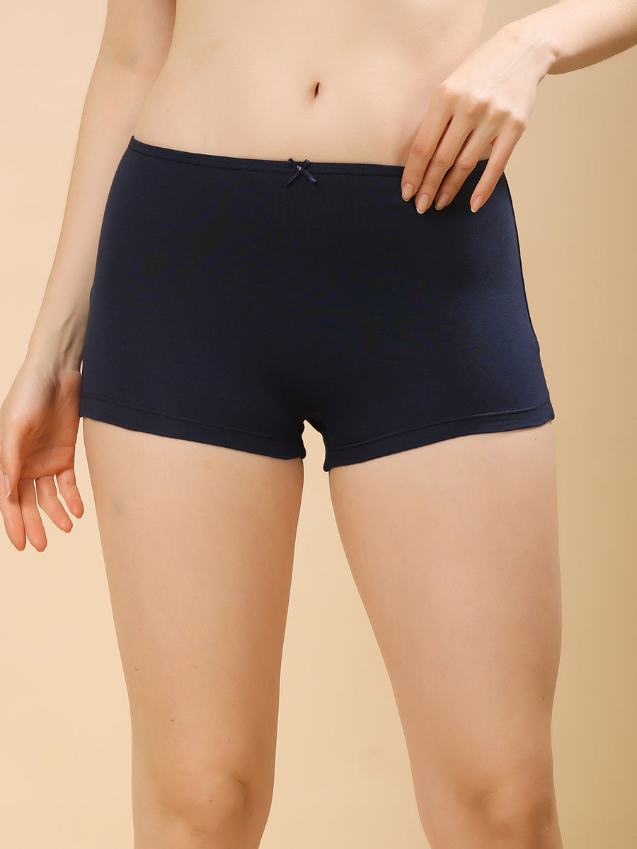 Women’s Super Combed Cotton Mid-Rise High-Coverage Boyshort Panty