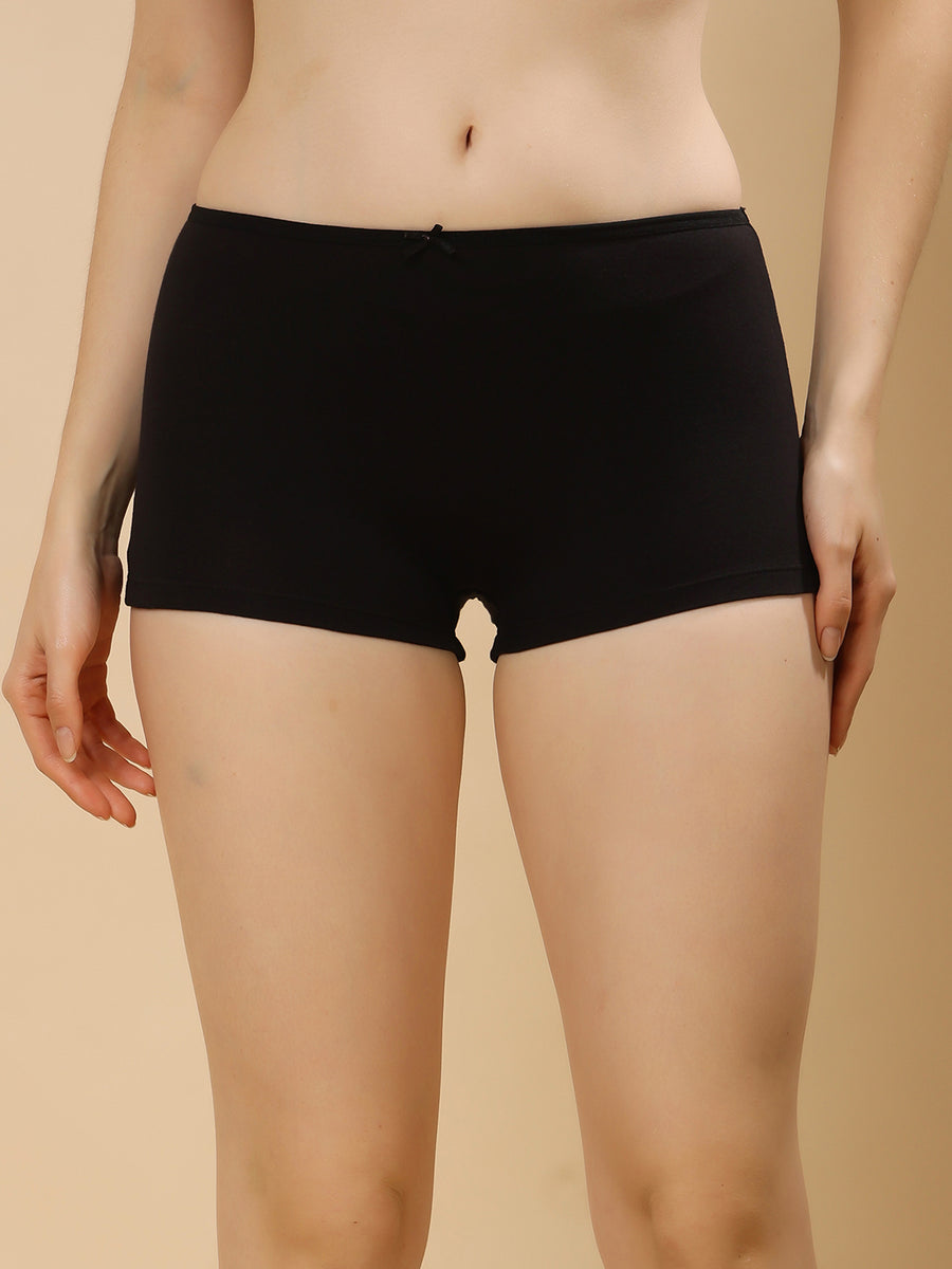 Women’s Super Combed Cotton Mid-Rise High-Coverage Boyshort Panty
