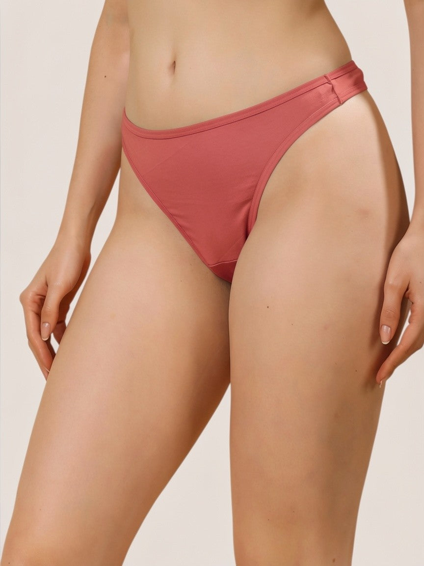 Women’s Brazilian Cotton Spandex Solid Low-Rise Thong