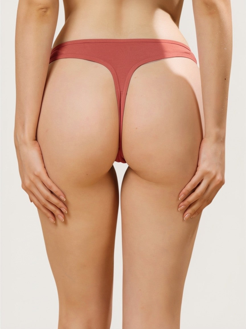 Women’s Brazilian Cotton Spandex Solid Low-Rise Thong
