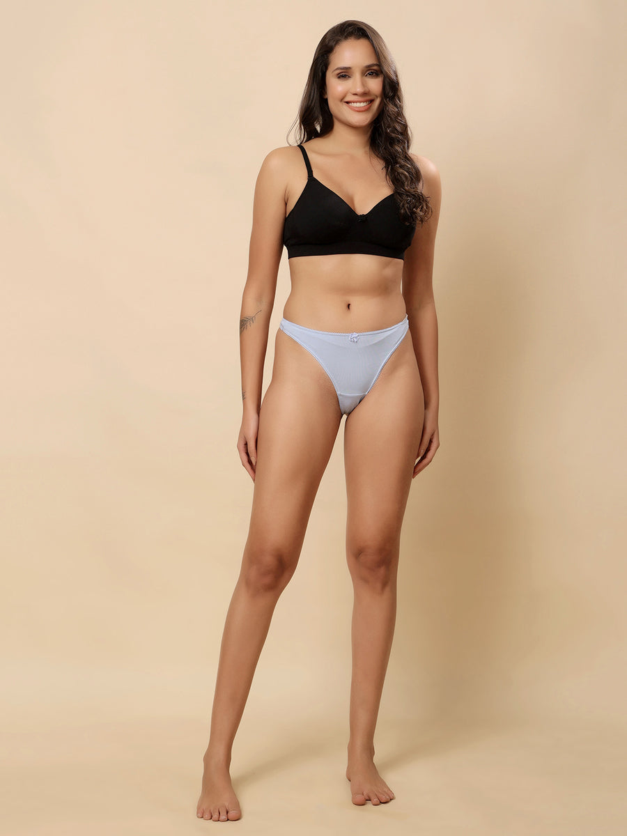 Women’s Brazilian Cotton Spandex Solid Low-Rise Thong
