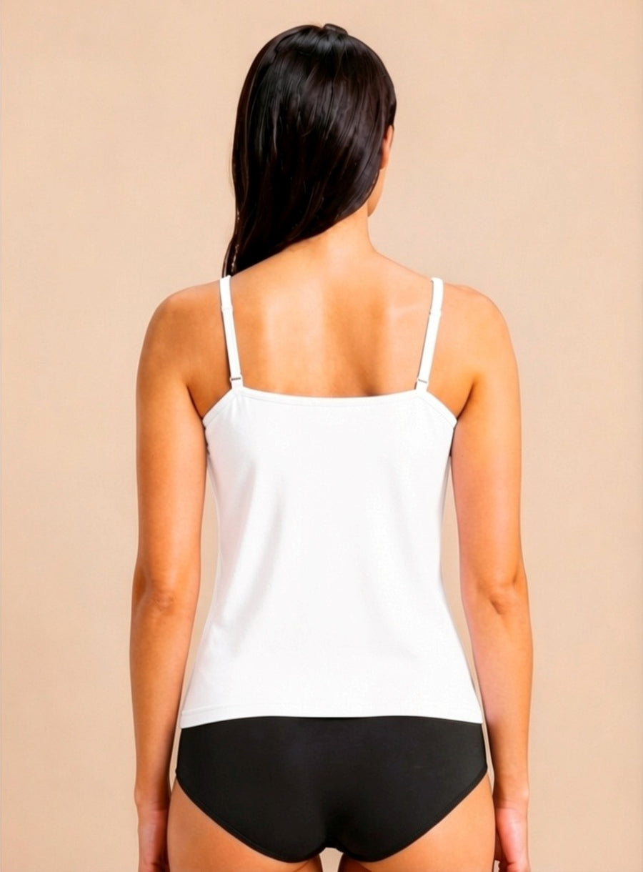 Women’s Cotton Lycra Spaghetti Strap Camisole Top | Solid Sleeveless Innerwear