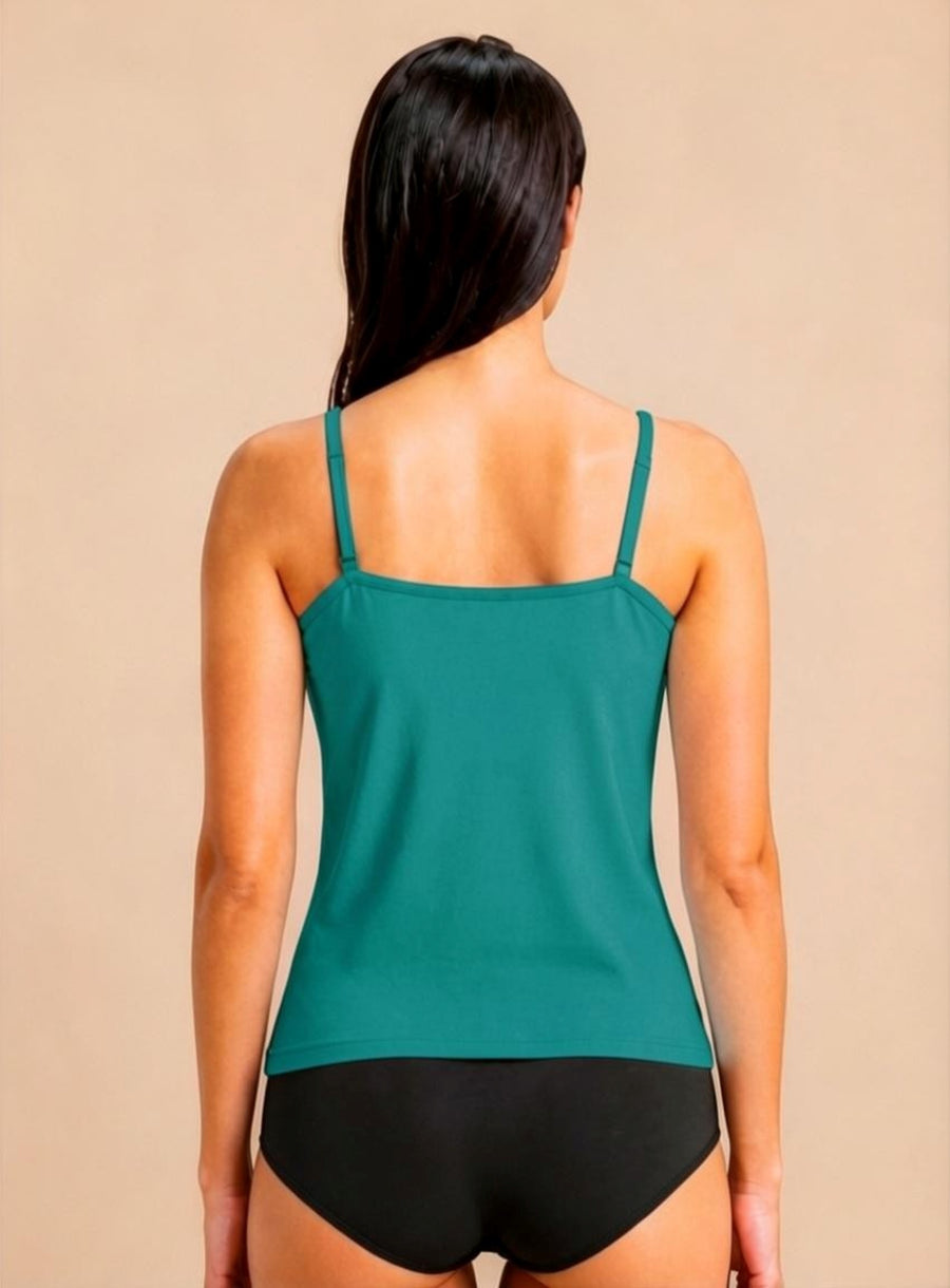 Women’s Cotton Lycra Spaghetti Strap Camisole Top | Solid Sleeveless Innerwear