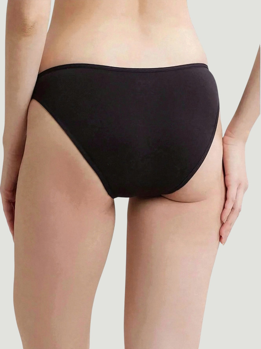 Black Women's Micro-Modal Low Waist Bikini Briefs