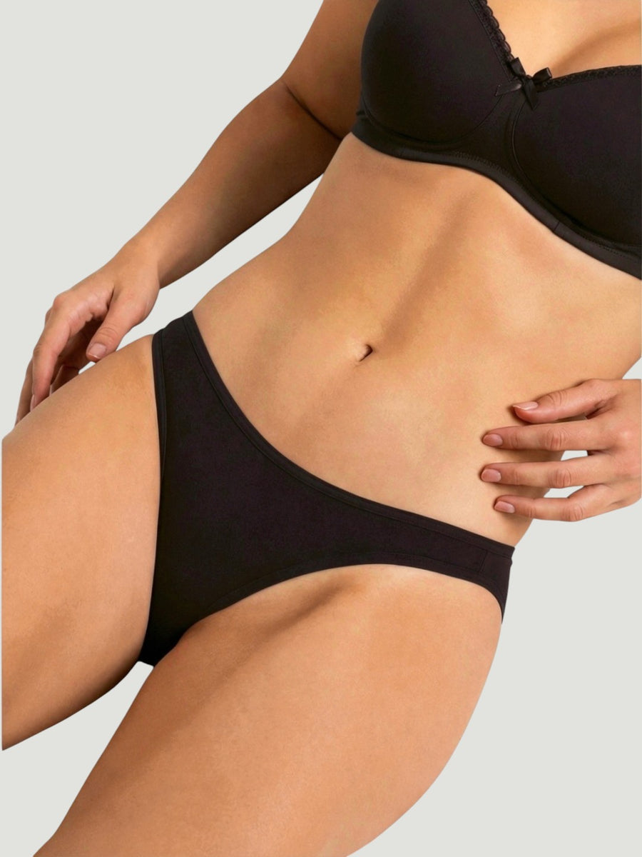 Black Women's Micro-Modal Low Waist Bikini Briefs