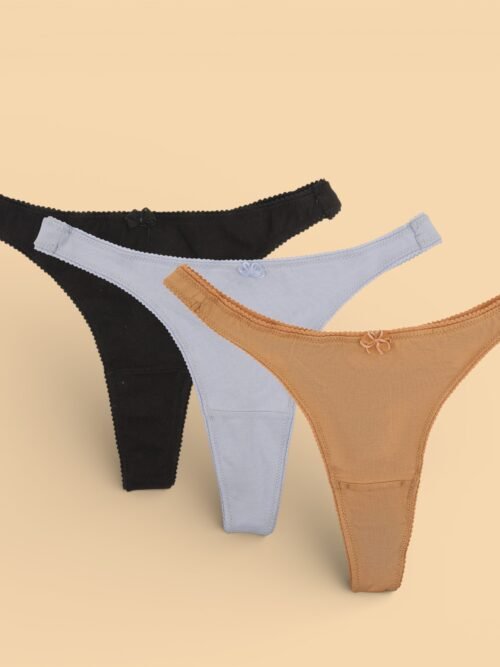 Women’s High-Rise Zig-Zag Thong (Pack of 3-Assorted)